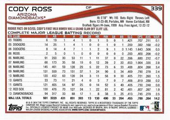 2014 Topps - Orange #339 Cody Ross Back