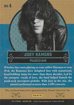 2014 Panini Golden Age - Legends of Music Memorabilia #4 Joey Ramone Back