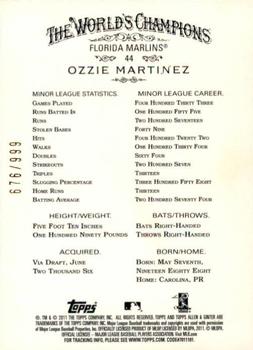 2011 Topps Allen & Ginter - Glossy #44 Ozzie Martinez Back