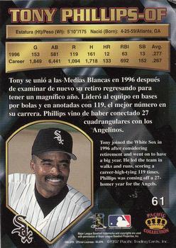 1997 Pacific Crown Collection #61 Tony Phillips Back