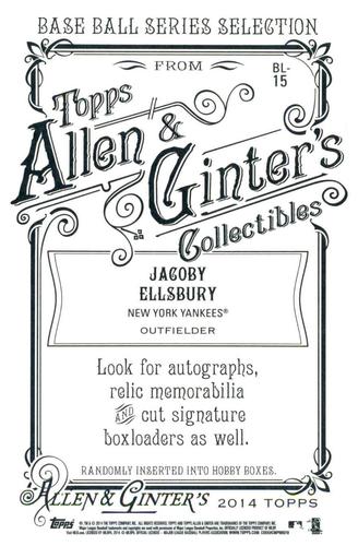 2014 Topps Allen & Ginter - Box Loaders #BL-15 Jacoby Ellsbury Back