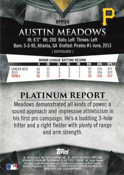 2014 Bowman Platinum - Prospects #BPP39 Austin Meadows Back