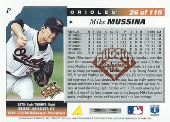 1996 Score - Dugout Collection (Series Two) #26 Mike Mussina Back