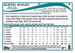 2014 Topps Mini #9 Dustin Ackley Back