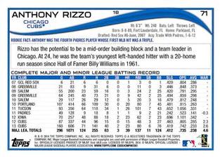 2014 Topps Mini #71 Anthony Rizzo Back