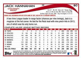 2014 Topps Mini #80 Jack Hannahan Back