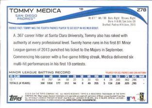 2014 Topps Mini #278 Tommy Medica Back