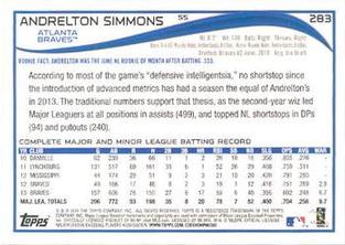 2014 Topps Mini #283 Andrelton Simmons Back