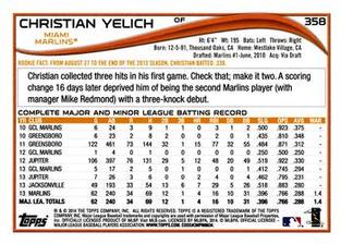 2014 Topps Mini #358 Christian Yelich Back