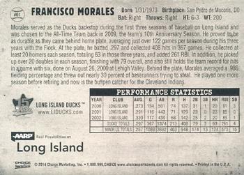 2014 Choice Long Island Ducks 15th Anniversary #1 Francisco Morales Back
