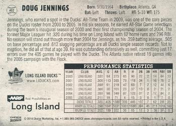 2014 Choice Long Island Ducks 15th Anniversary #2 Doug Jennings Back