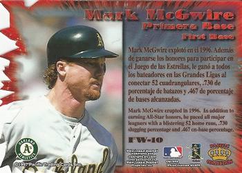 1997 Pacific Crown Collection - Fireworks Die Cuts #FW-10 Mark McGwire Back