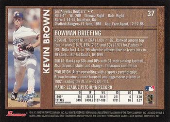 2000 Bowman - Retro/Future #37 Kevin Brown Back