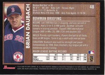 2000 Bowman - Retro/Future #48 Brian Daubach Back