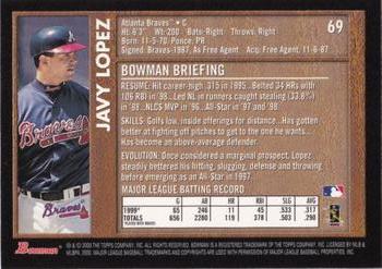 2000 Bowman - Retro/Future #69 Javy Lopez Back