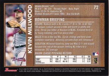 2000 Bowman - Retro/Future #72 Kevin Millwood Back