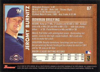 2000 Bowman - Retro/Future #87 Jeromy Burnitz Back