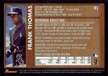 2000 Bowman - Retro/Future #91 Frank Thomas Back