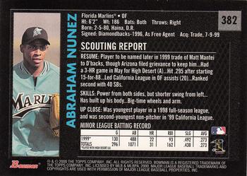 2000 Bowman - Retro/Future #382 Abraham Nunez Back