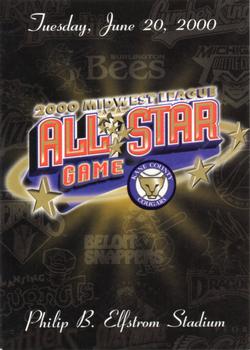2000 Active Graphics Midwest League All-Stars #NNO Cover Card Front
