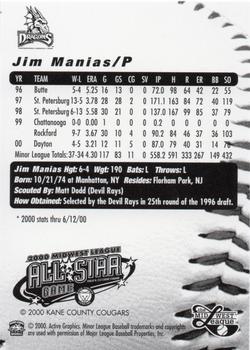 2000 Active Graphics Midwest League All-Stars #NNO Jim Manias Back
