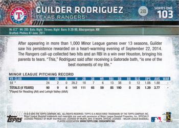 2015 Topps #103 Guilder Rodriguez Back