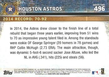 2015 Topps #496 Houston Astros Back