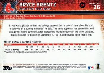 2015 Topps #26 Bryce Brentz Back