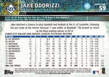 2015 Topps #59 Jake Odorizzi Back