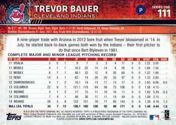 2015 Topps #111 Trevor Bauer Back