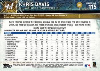 2015 Topps #115 Khris Davis Back