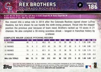 2015 Topps #186 Rex Brothers Back