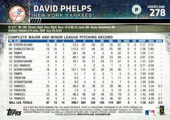 2015 Topps #278 David Phelps Back