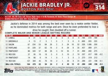 2015 Topps #314 Jackie Bradley, Jr. Back