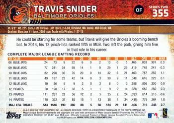 2015 Topps #355 Travis Snider Back