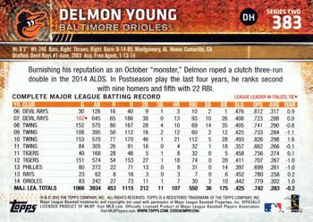 2015 Topps #383 Delmon Young Back