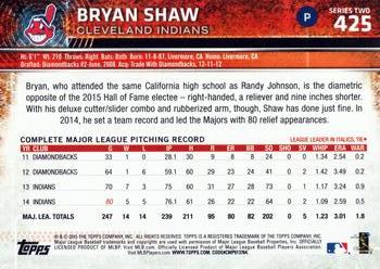 2015 Topps #425 Bryan Shaw Back