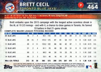 2015 Topps #464 Brett Cecil Back
