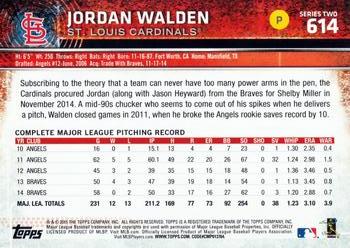 2015 Topps #614 Jordan Walden Back