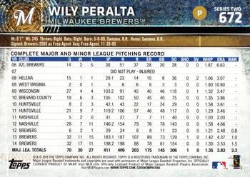 2015 Topps #672 Wily Peralta Back