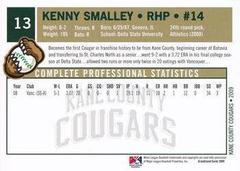 2009 Grandstand Kane County Cougars #13 Kenny Smalley Back
