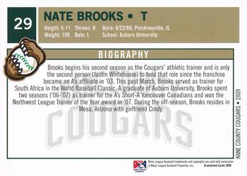 2009 Grandstand Kane County Cougars #29 Nate Brooks Back