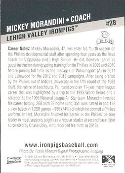2014 Choice Lehigh Valley IronPigs #28 Mickey Morandini Back