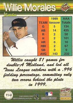 2000 Pacific Paramount Update #11-U Willie Morales Back