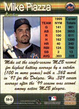 2000 Pacific Paramount Update #58-U Mike Piazza Back