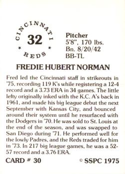 1976 SSPC #30 Fred Norman Back