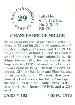 1976 SSPC #102 Bruce Miller Back