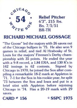 1976 SSPC #156 Rich Gossage Back