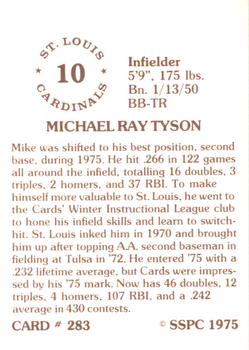 1976 SSPC #283 Mike Tyson Back
