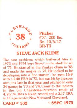 1976 SSPC #532 Steve Kline Back